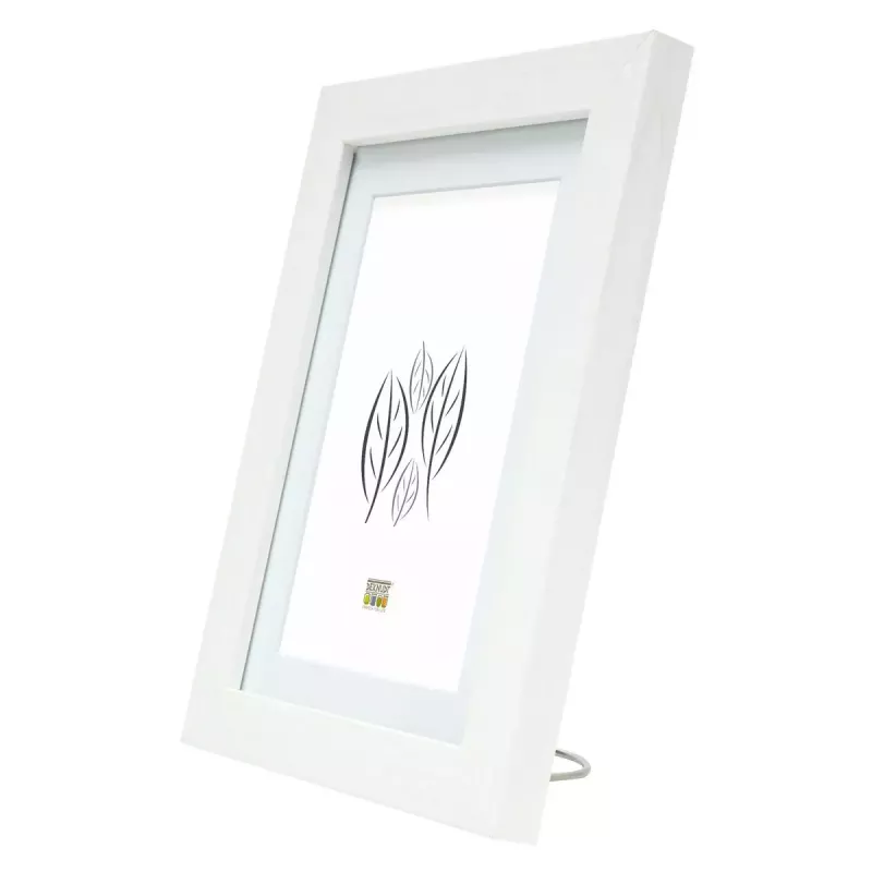 Marco individual Deknudt S66KF1 P1 blanco MDF cristal madera 30x40