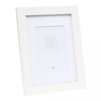 Marco individual Deknudt S66KF1 P1 blanco MDF cristal madera 30x40
