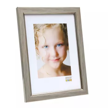 Marco de fotos individual Deknudt S46AD1 plata resina madera 20x30 cm
