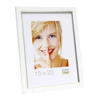 Marco de fotos individual Deknudt S46AF1 plata blanco 168x218mm