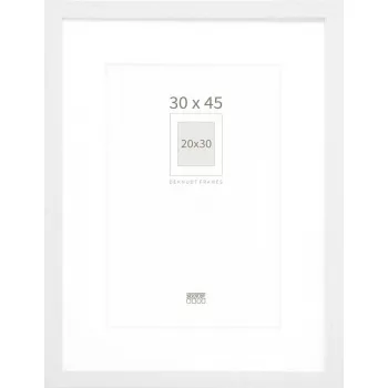 Marco de fotos Deknudt S66KD1 P1 30x45 madera plata con paspartú