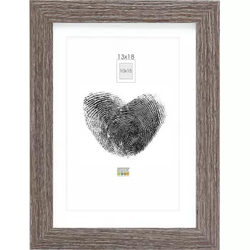 Marco de fotos Deknudt S66KH3 13x18 cm madera roble gris con paspartú