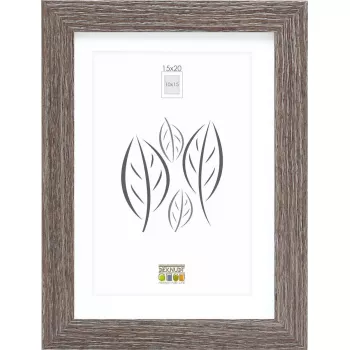 Marco de fotos Deknudt S66KH3 15×20 cm madera roble gris con paspartú