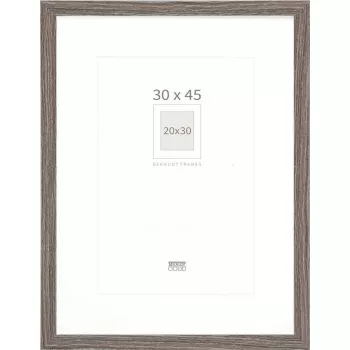 Marco de fotos Deknudt S66KH3 madera gris roble 30x45 con paspartú