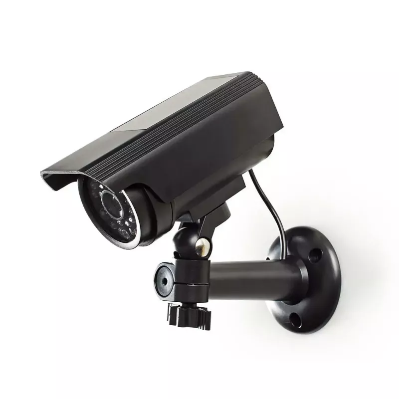 Nedis DUMCBS10BK Cámara de seguridad falsa, negra, para exteriores