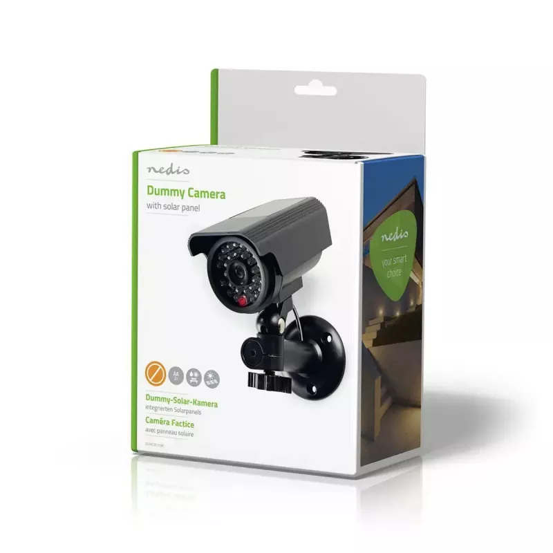 Nedis DUMCBS10BK Cámara de seguridad falsa, negra, para exteriores