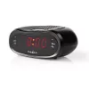Despertador digital Nedis CLAR001BK — pantalla LED, ovalado, 130×60×100 mm, 220–240 V, FM/AM, negro