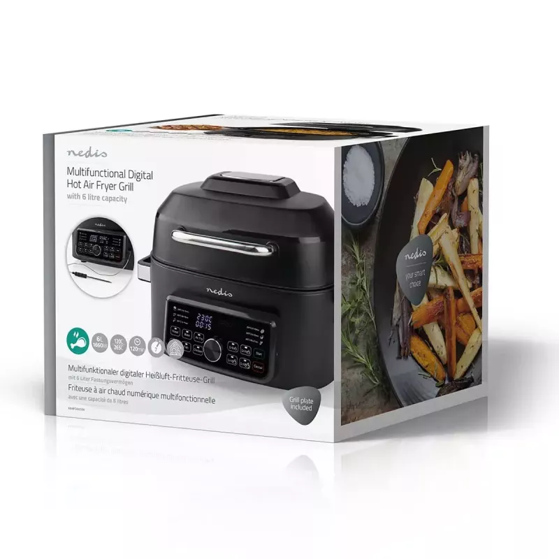Freidora de aire Nedis KAAFG600BK 6 L 1660 W negra