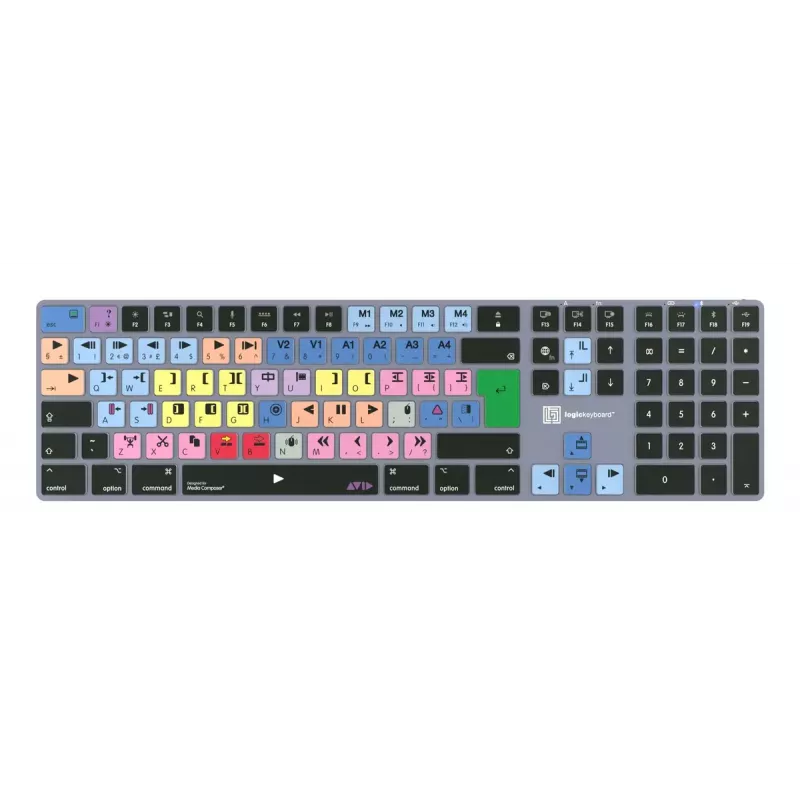 Teclado Bluetooth de tamaño completo LogicKeyboard LKB-MCOM4-TM — distribución alemana QWERTZ, 109 teclas, Titanium gris