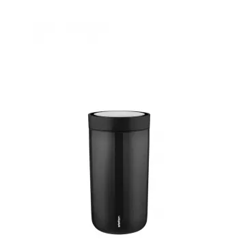 Vaso de viaje Stelton To Go Click 200 ml negro acero inoxidable