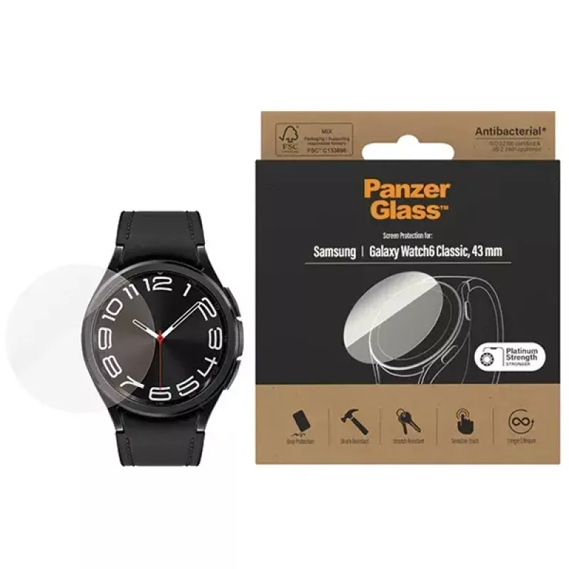 Protector de pantalla PanzerGlass para Samsung Galaxy Watch6 43mm AB – vidrio templado, modelo 3685