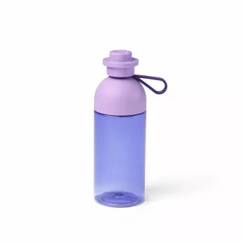 Botella de agua LEGO 40420004, 500 ml, lila, botella deportiva de plástico con tapón de rosca