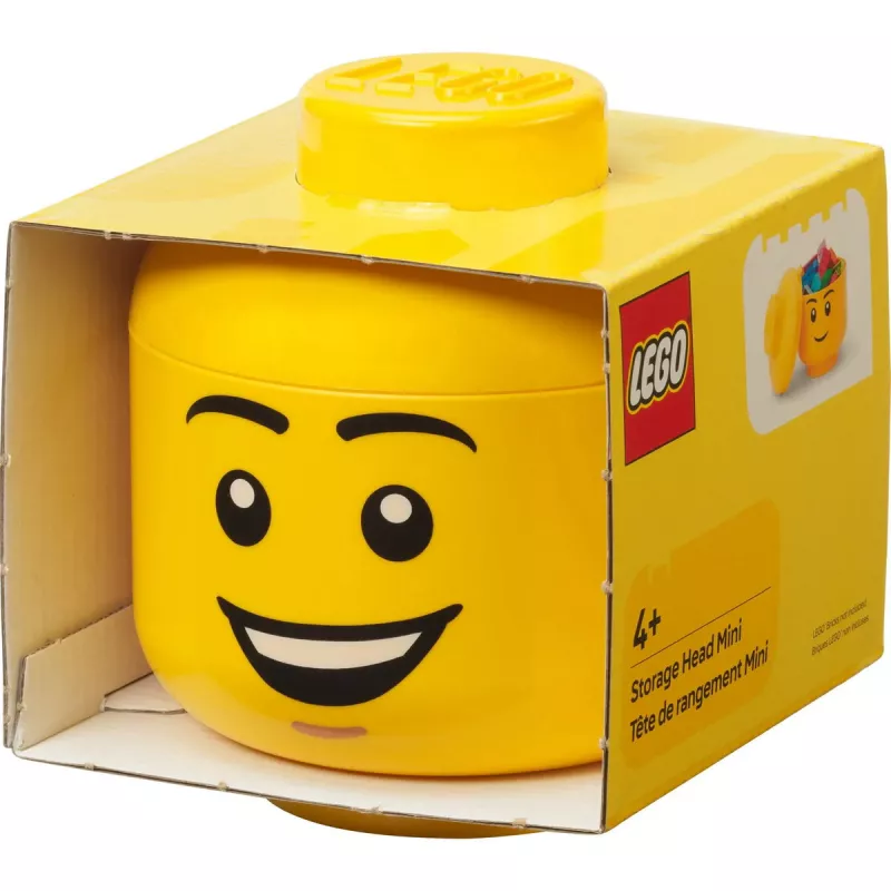 Storage Head LEGO® «Happy Boy» mini by room copenhagen – amarillo, contenedor decorativo