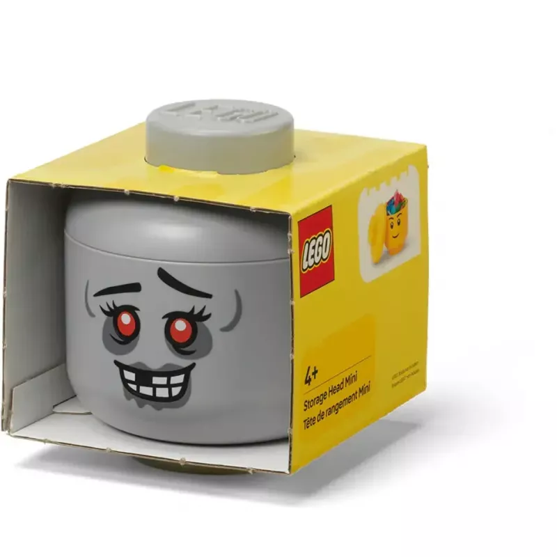 Cabeza de almacenamiento mini 'Zombie' de room copenhagen – cabeza de almacenamiento compatible con LEGO, gris