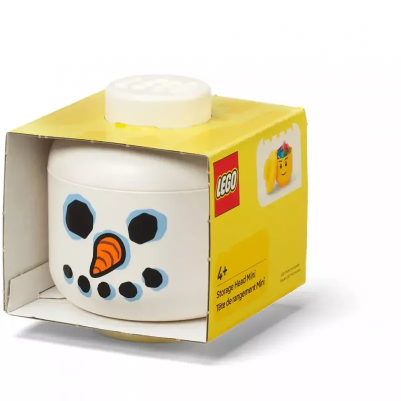 Storage Head Snowman mini de Room Copenhagen – organizador de juguetes y bloques compatible con LEGO, blanco