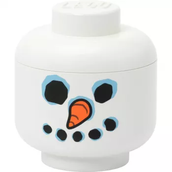 Storage Head Snowman mini de Room Copenhagen – organizador de juguetes y bloques compatible con LEGO, blanco