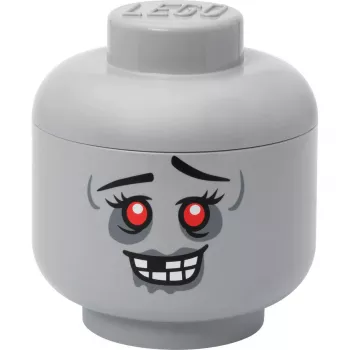 Storage Head Large by room copenhagen — caja de almacenamiento compatible con LEGO «Zombie» (gris)