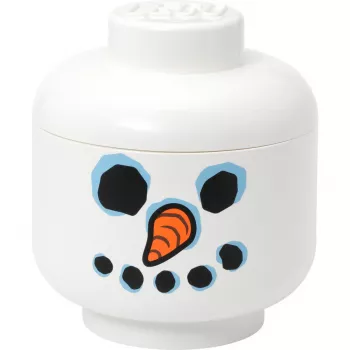 Storage Head Snowman large by room copenhagen — contenedor de almacenamiento de juguetes compatible con LEGO, blanco