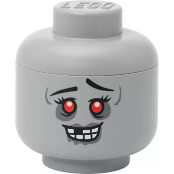 Room Copenhagen LEGO cabeza de almacenamiento «Zombie» pequeña gris – contenedor de almacenamiento de juguetes
