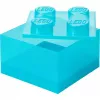 Storage Brick 4 Top Lid Glitter by room copenhagen — caja de almacenamiento tipo LEGO azul claro/transparente