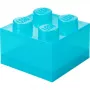 Storage Brick 4 Top Lid Glitter by room copenhagen — caja de almacenamiento tipo LEGO azul claro/transparente