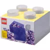 Storage Brick 4 Top Lid Glitter (transparente) de room copenhagen — caja de almacenamiento compatible con LEGO, 4 tetones, transparente con purpurina