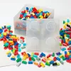 Storage Brick 4 Top Lid Glitter (transparente) de room copenhagen — caja de almacenamiento compatible con LEGO, 4 tetones, transparente con purpurina