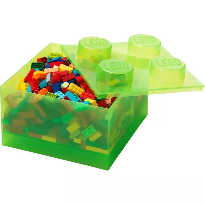 Storage Brick 4 tapa Translucent (verde claro/transparente) de room copenhagen – contenedor de almacenamiento de plástico compatible con LEGO