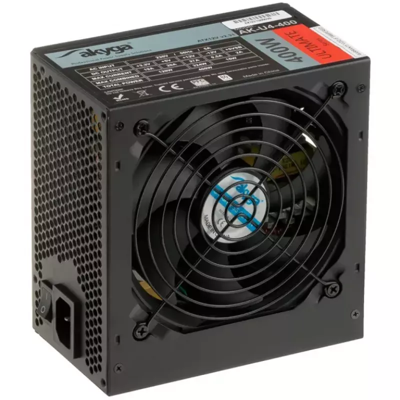 Fuente de alimentación ATX Akyga AK-U4-400 Ultimate 400 W, 80 PLUS Bronze, PFC activo, ventilador de 120 mm