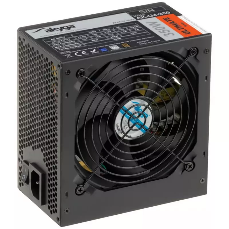 Fuente de alimentación ATX Akyga AK-U4-350 Ultimate 350 W, 80 PLUS Bronze, PFC activo, ventilador de 120 mm