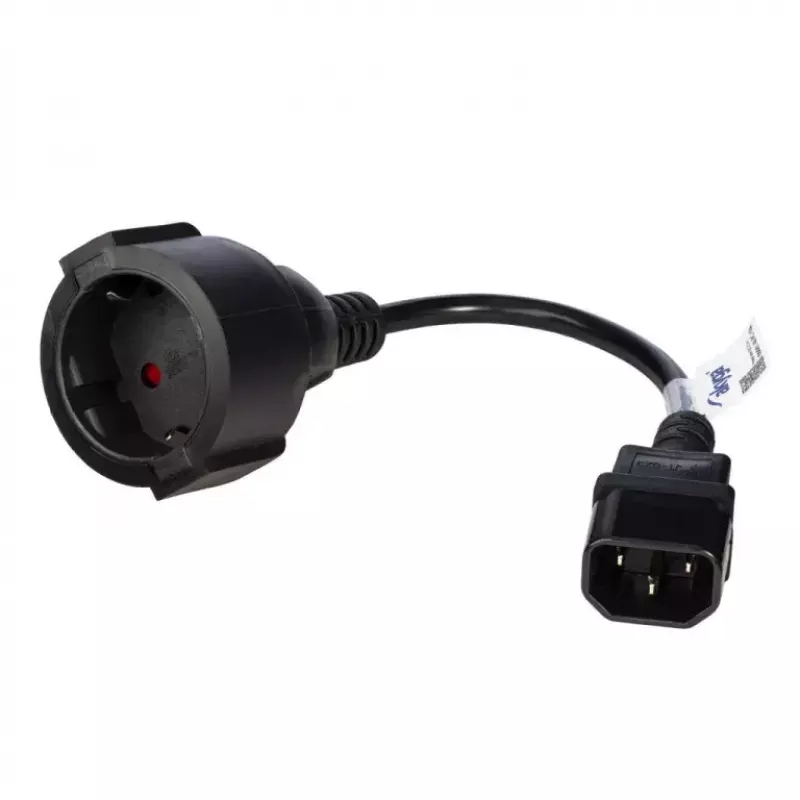 Cable adaptador de corriente Akyga AK-PC-10A IEC C14 a conector hembra Schuko (CEE 7/3), 10 A, 0,15 m, negro