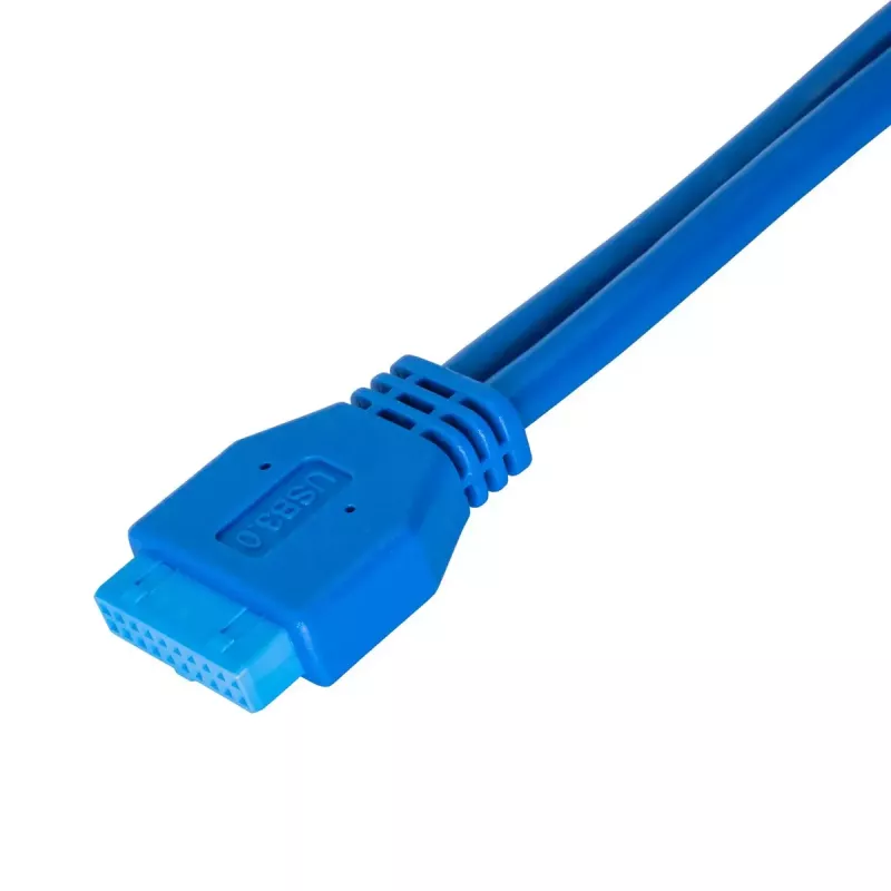 Cable adaptador USB 3.0 interno Akyga AK-CA-62, cabecera de 19 pines a 2 x conector hembra USB-A, 0,65 m