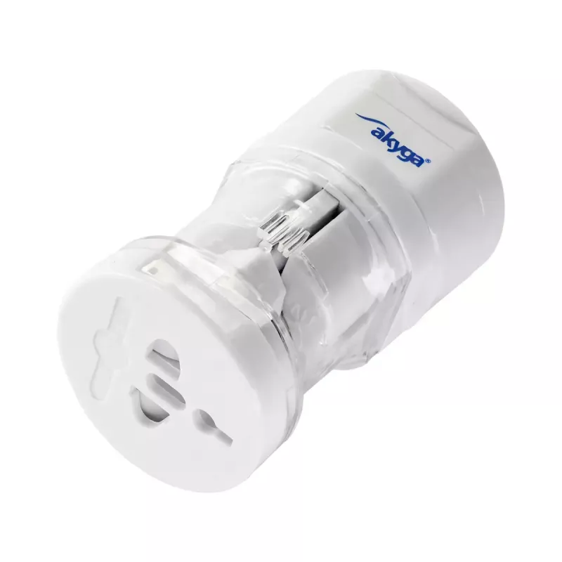Adaptador de viaje universal Akyga AK-AD-61, mundial, 10 A, blanco