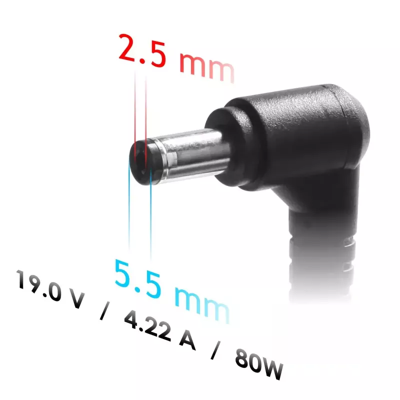 Fuente de alimentación Akyga AK-ND-72 para portátiles Toshiba e impresoras Zebra, 80 W, 19 V, 4,22 A, 5,5 x 2,5 mm