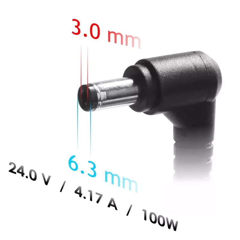 Fuente de alimentación Akyga AK-ND-73 para impresoras Zebra, 100 W, 24 V, 4,17 A, conector acodado 6,3 x 3,0 mm