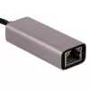 Adaptador USB-C a Gigabit Ethernet Akyga AK-AD-65, RJ45, 15 cm, plateado