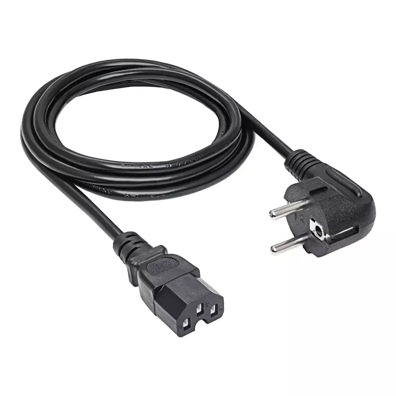 Akyga AK-UP-08 Cable de alimentación para servidor, CEE 7/7 a IEC C15, cobre 3 x 1 mm², 1,8 m, negro