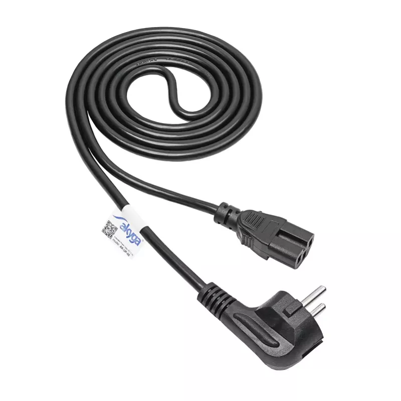 Akyga AK-UP-08 Cable de alimentación para servidor, CEE 7/7 a IEC C15, cobre 3 x 1 mm², 1,8 m, negro