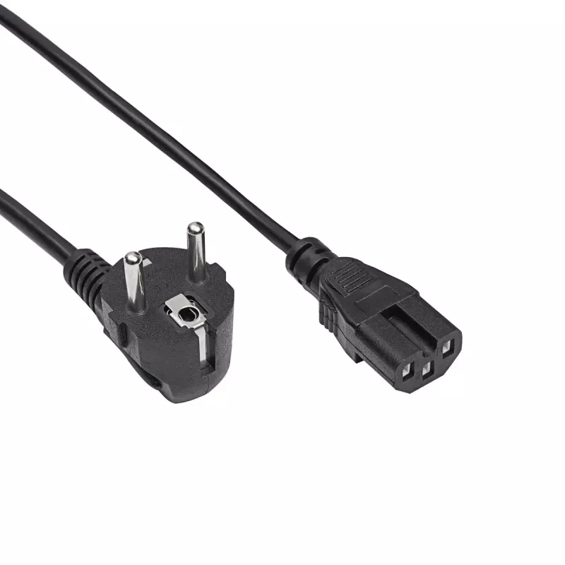 Akyga AK-UP-08 Cable de alimentación para servidor, CEE 7/7 a IEC C15, cobre 3 x 1 mm², 1,8 m, negro