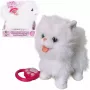 Gato de peluche interactivo con correa Artyk modelo 185564 blanco