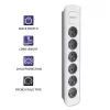 Regleta Qoltec 50297 1,8 m 6 tomas de corriente para interior gris blanco