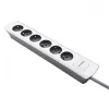 Regleta Qoltec 50297 1,8 m 6 tomas de corriente para interior gris blanco