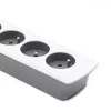 Regleta Qoltec 50297 1,8 m 6 tomas de corriente para interior gris blanco