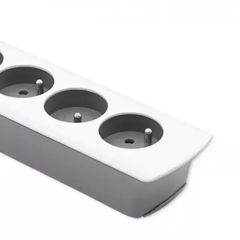 Regleta Qoltec 50297 1,8 m 6 tomas de corriente para interior gris blanco