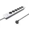 Regleta Qoltec 50297 1,8 m 6 tomas de corriente para interior gris blanco