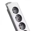 Regleta Qoltec 50297 1,8 m 6 tomas de corriente para interior gris blanco
