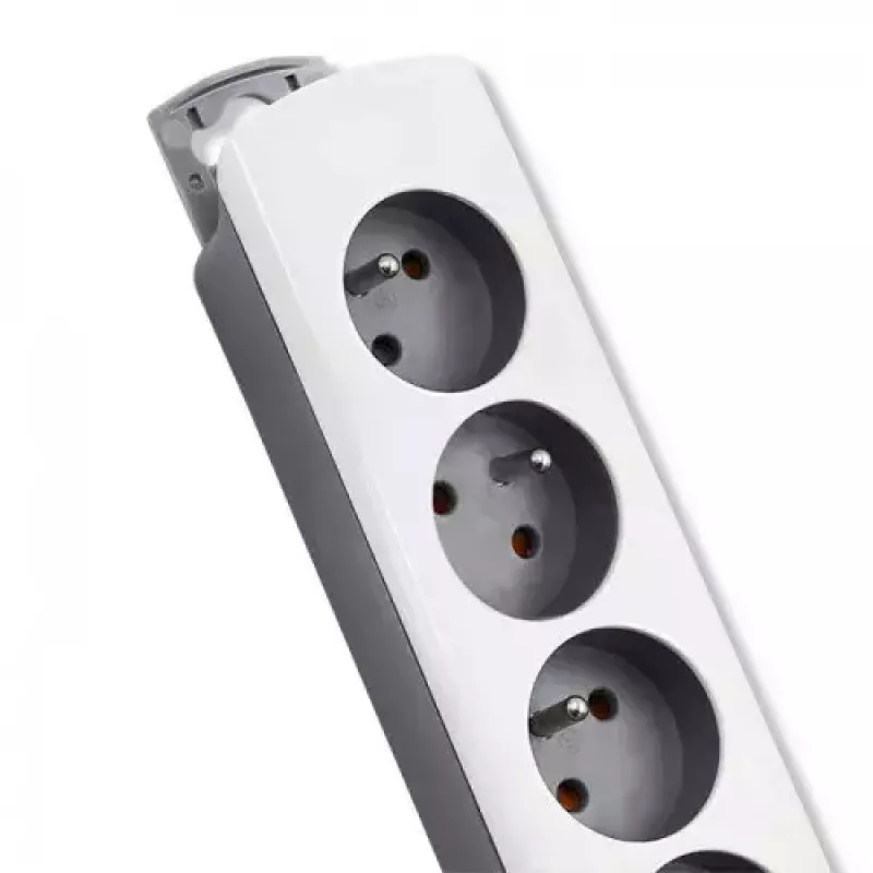 Regleta Qoltec 50297 1,8 m 6 tomas de corriente para interior gris blanco