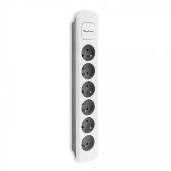 Regleta Qoltec 50297 1,8 m 6 tomas de corriente para interior gris blanco