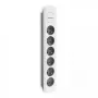 Regleta Qoltec 50297 1,8 m 6 tomas de corriente para interior gris blanco