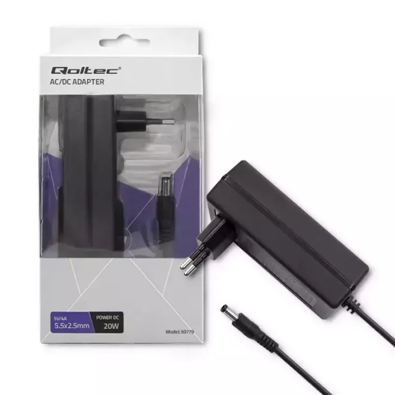 Fuente de alimentación Qoltec 50779 interior 20 W negro
